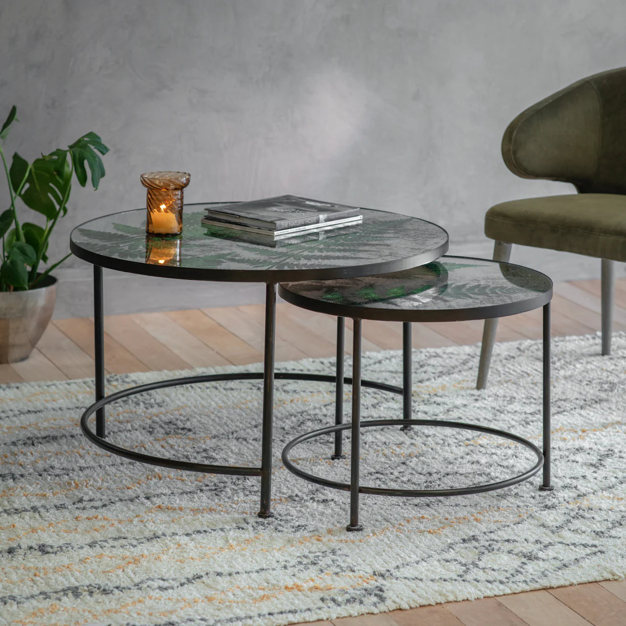 Evershot Set of Two Fern Nesting Tables 80cm | Annie Mo's