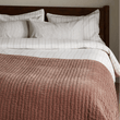 Nidra Velvet & Linen Bed Quilt - Rust - Size Choice | Annie Mo's
