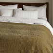 Nidra Velvet and Linen Bed Quilt - Moss - Size Choice | Annie Mo's