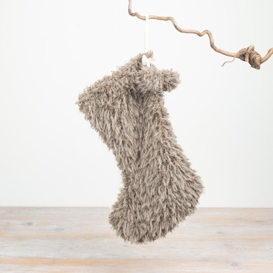 Natural Pompom Stocking 37cm