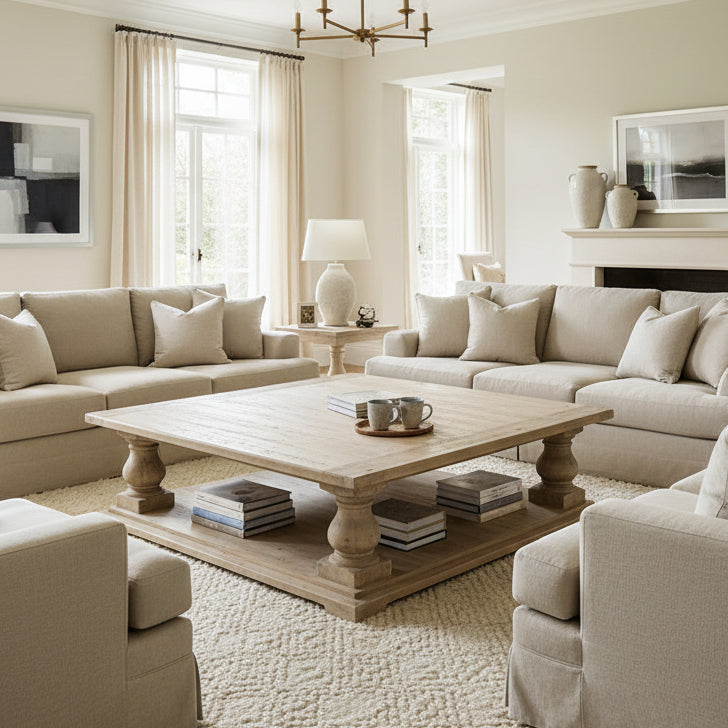 Natural Square Large Coffee Table 140cm | Annie Mo's