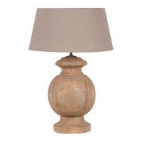 Natural Wood Round Lamp With Shade 74cm | Annie Mo's