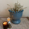Navy Bobble Rim Urn 24cm
