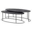 Nest of Two Oval Black Iron Coffee Tables 132cm | Annie Mo's