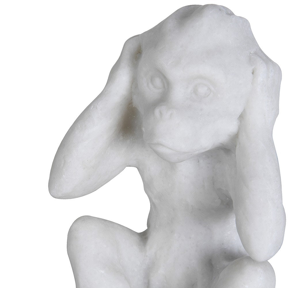 No Evil Composite Quartz Monkeys 16cm-B
