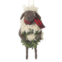 Festive Sheep With Wreath and Scarf 13cm | Annie Mo's