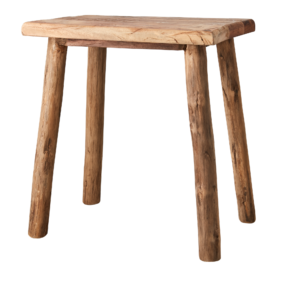 Occasional Stool Made from Reclaimed Wood 46cm Annie Mo s