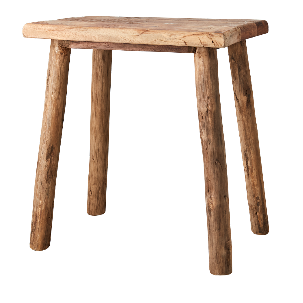Occasional Stool Made from Reclaimed Wood 46cm | Annie Mo's