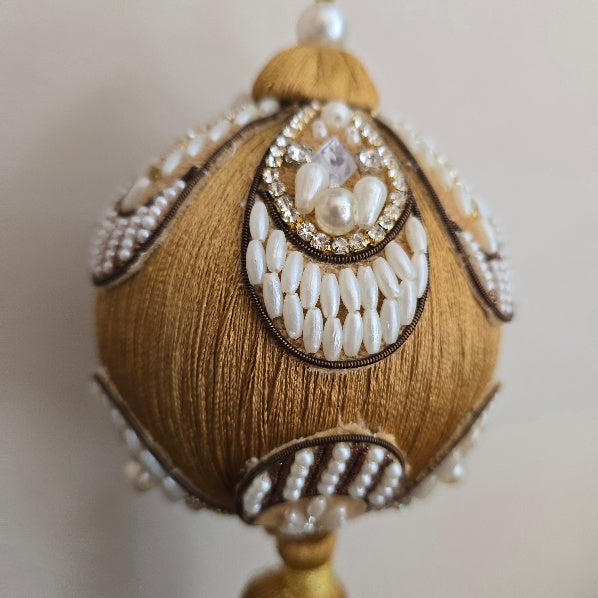 Ochre Bead Tassel Bauble 2