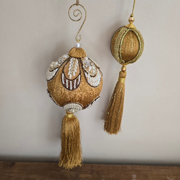 Ochre Bead Tassel Bauble 4