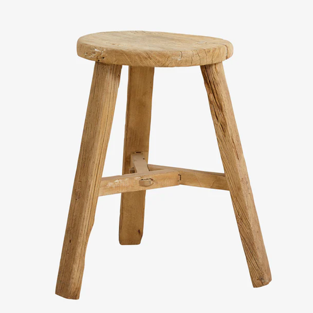 Old Elm ARGUN Round Stool 53cm High | Annie Mo's