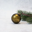 Olive Crackle Glass Christmas Bauble 5cm | Annie Mo's