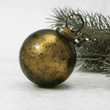 Olive Crackle Glass Christmas Bauble 8cm | Annie Mo's