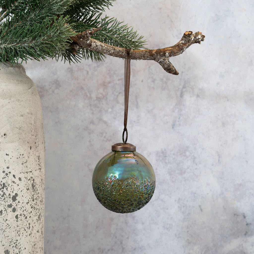 Olive Moitie Bauble 8cm