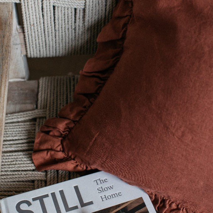 Olivia Ruffle Cushion - Copper 60x60cm
