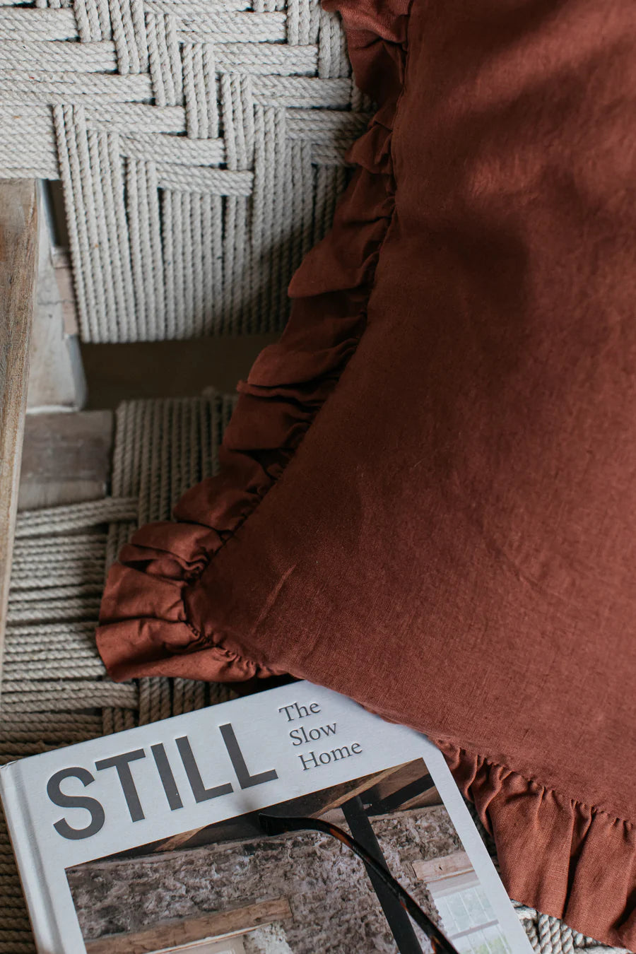 Olivia Ruffle Cushion - Copper 60x60cm