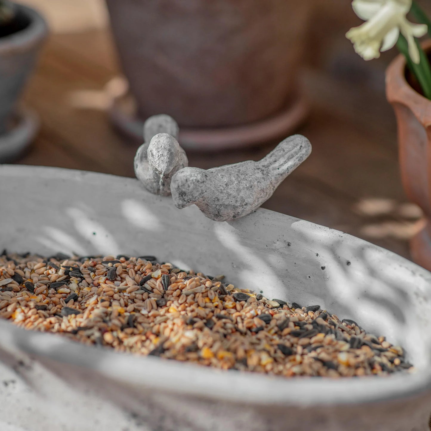 Oval Stone Effect Bird Baths