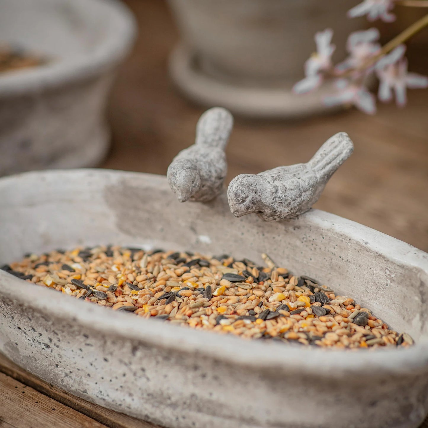 Oval Stone Effect Bird Baths
