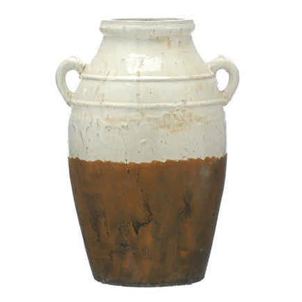 Aged Cream Terracotta Vase 47cm | Annie Mo's