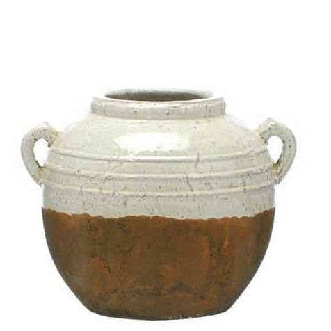 Aged Cream Terracotta Vase 37cm | Annie Mo's