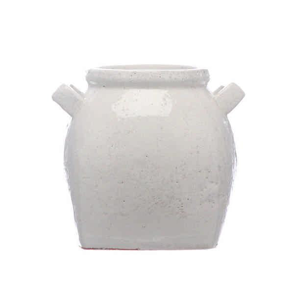 White Terracotta Decorative Pot 25cm | Annie Mo's