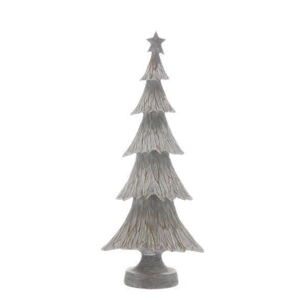 White Carved Wood Tree Decoration 31cm | Annie Mo's