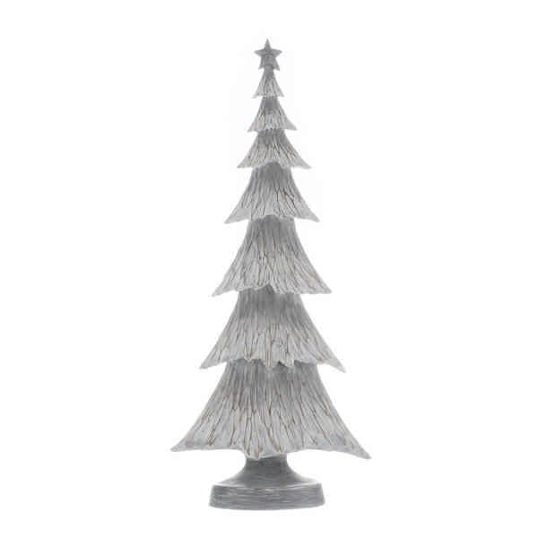 White Carved Wood Tree Decoration 51cm | Annie Mo's
