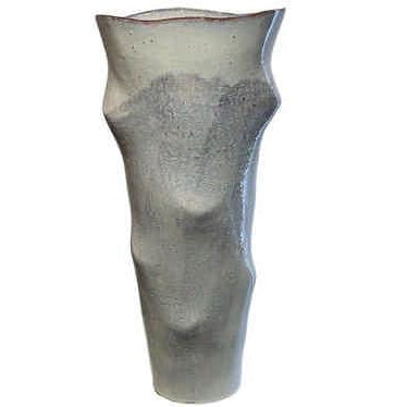 Large Irregular Shaped Aged White Vase 53cm | Annie Mo's