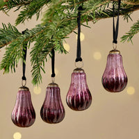 Pannee Drop Baubles - Ruby (Set of 4) 8cm | Annie Mo's
