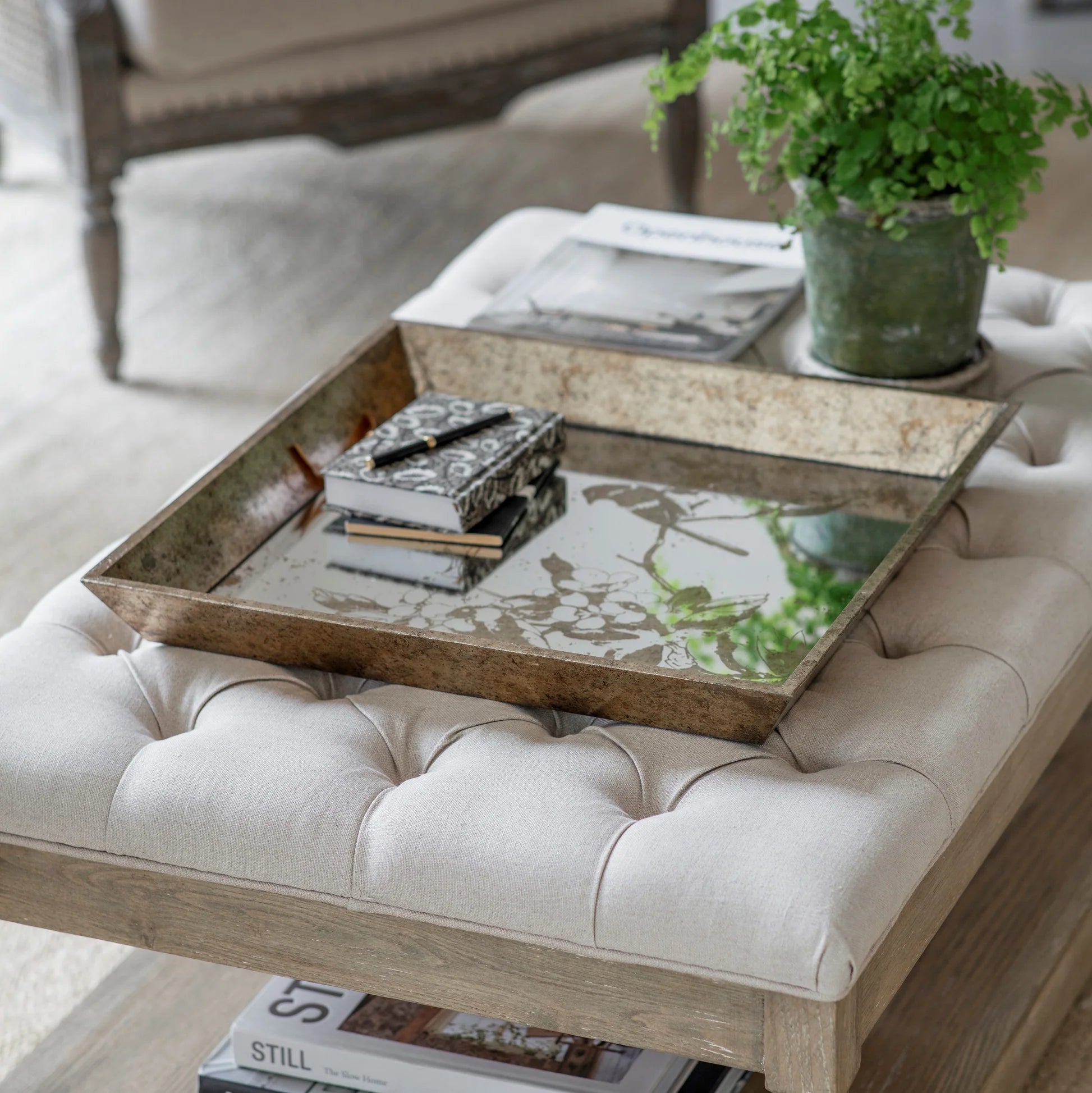 Waltham Square Mirrored Bird Tray | Annie Mo's