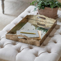 Rectangular Tray with Mirrored Bird Pattern