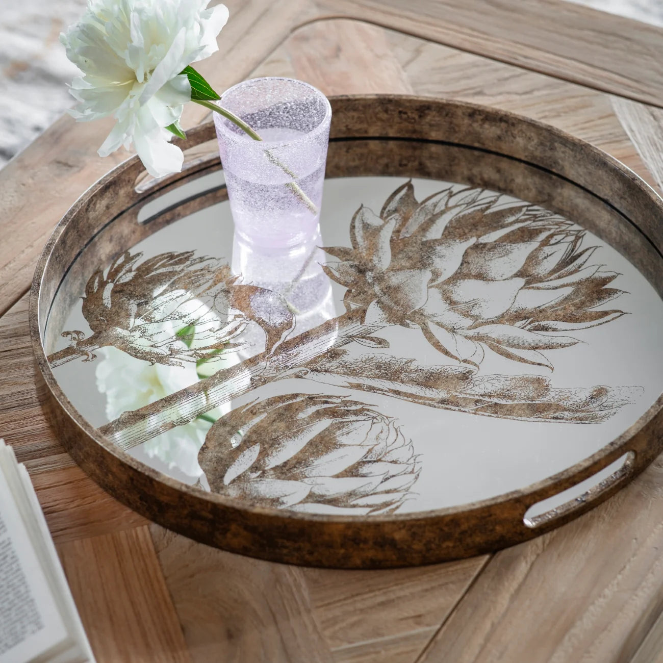 Waltham Round Mirrored Artichoke Tray 46cm | Annie Mo's