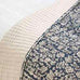 Close-up of a textured fabric with a floral pattern on a white background