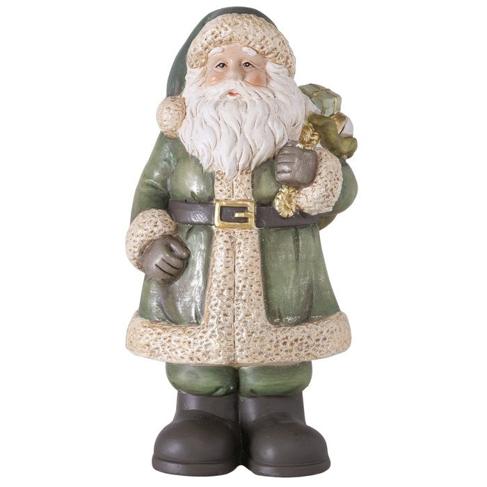 Assorted Sage Green Terracotta Santa Figurines 23cm - Style Choice-E