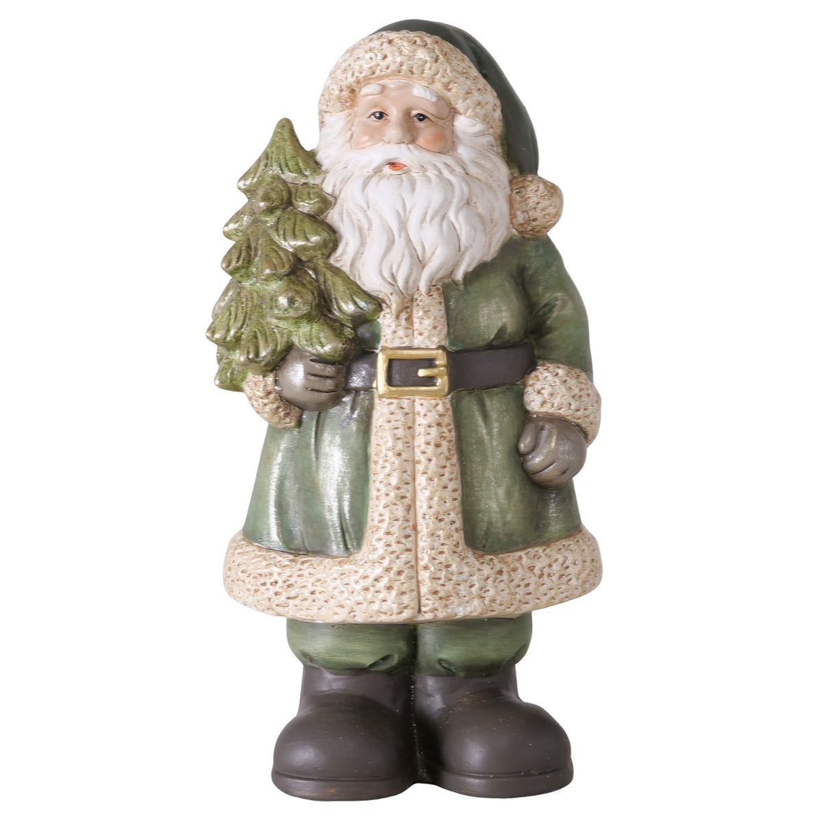 Assorted Sage Green Terracotta Santa Figurines 23cm - Style Choice-F