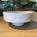 Pale Grey Hammered Footed Bowl 30cm