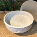 Pale Grey Hammered Footed Bowl 30cm B