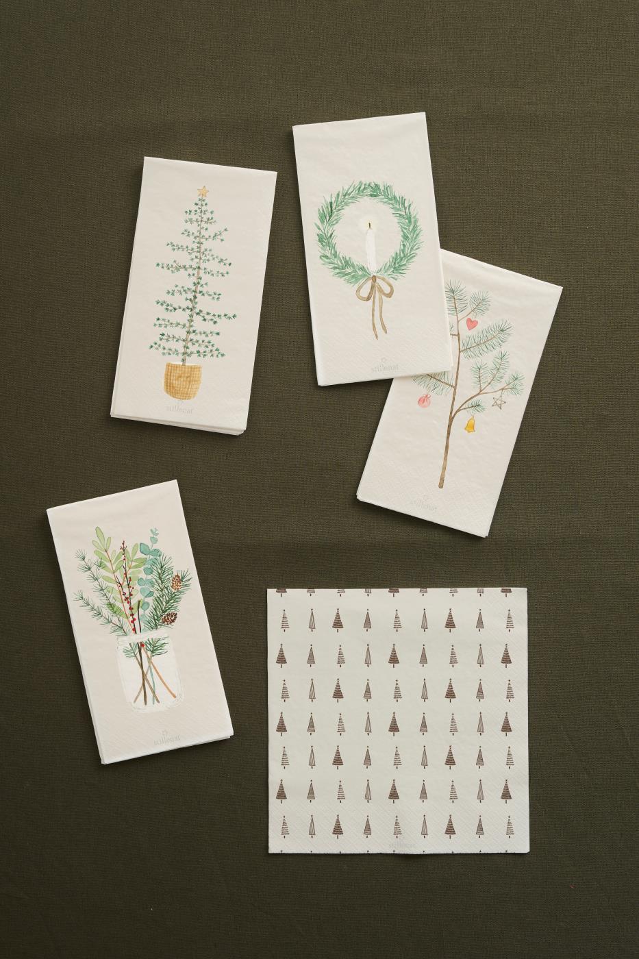 Paper Napkins 10x20cm Branch with Ornaments 16 Pc Per Pack