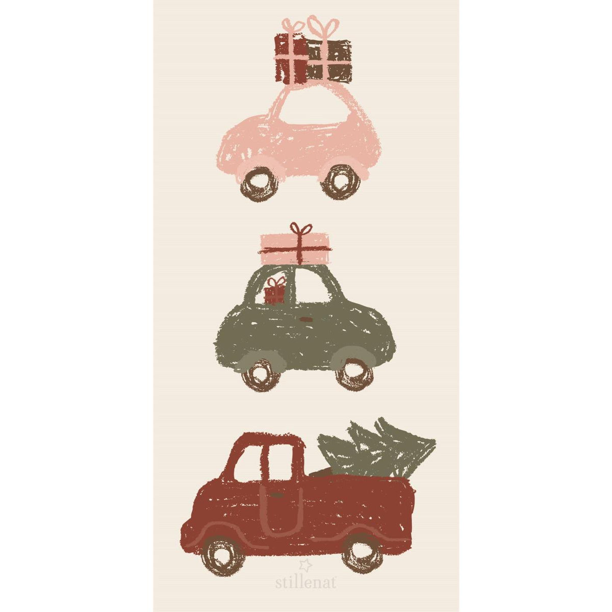 Paper Napkins 10x20cm Driving Home for Christmas 16 Pc Per Pack | Annie Mo's