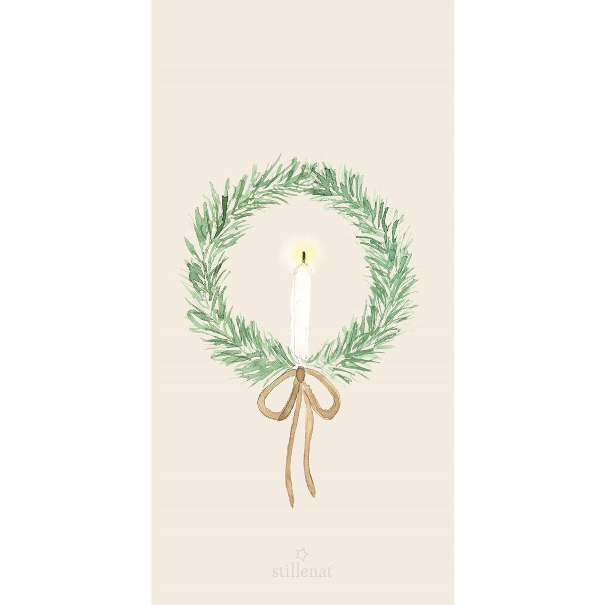 Paper Napkins 10x20cm Wreath with Candle 16 Pc Per Pack | Annie Mo's