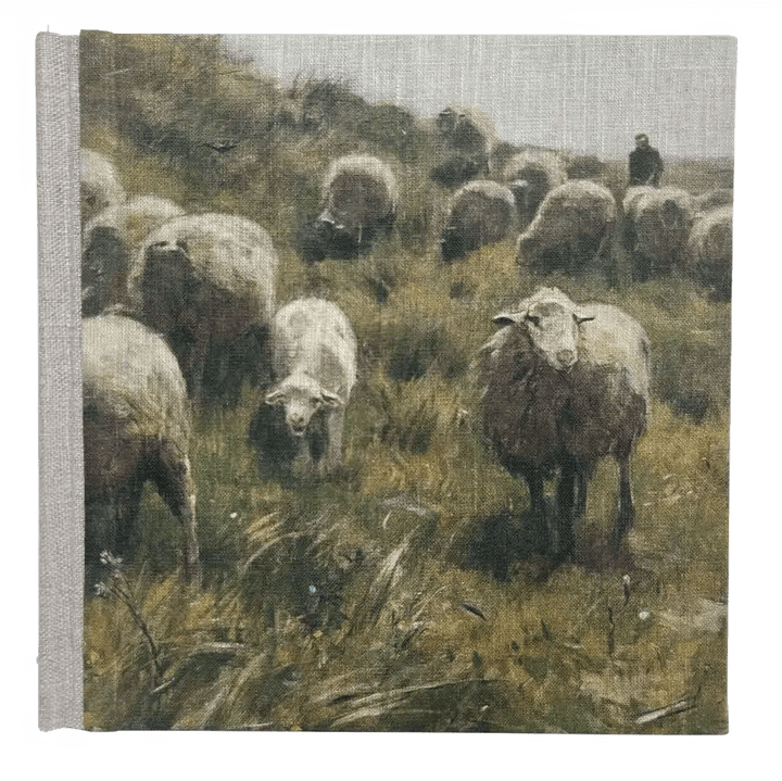 Pastoral Sheep Handmade Linen Hardcover Notebook | Journal