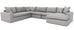 Peri 1 Arm 2 Seat LHF with Corner Unit and Double Armless Unit with 1 Arm Chaise Unit RHF