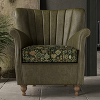 Percy Armchair | Leathers with Patterned Seat | Annie Mo's