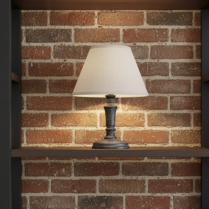 Petite Column Table Tamp With Linen Shade 20cm | Annie Mo's