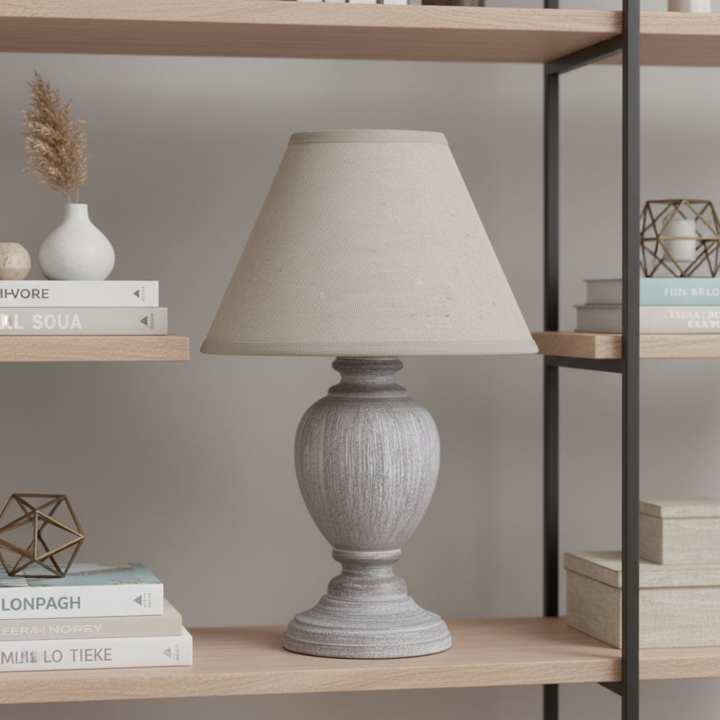 Petite Urn Table Lamp With Linen Shade 25cm | Annie Mo's