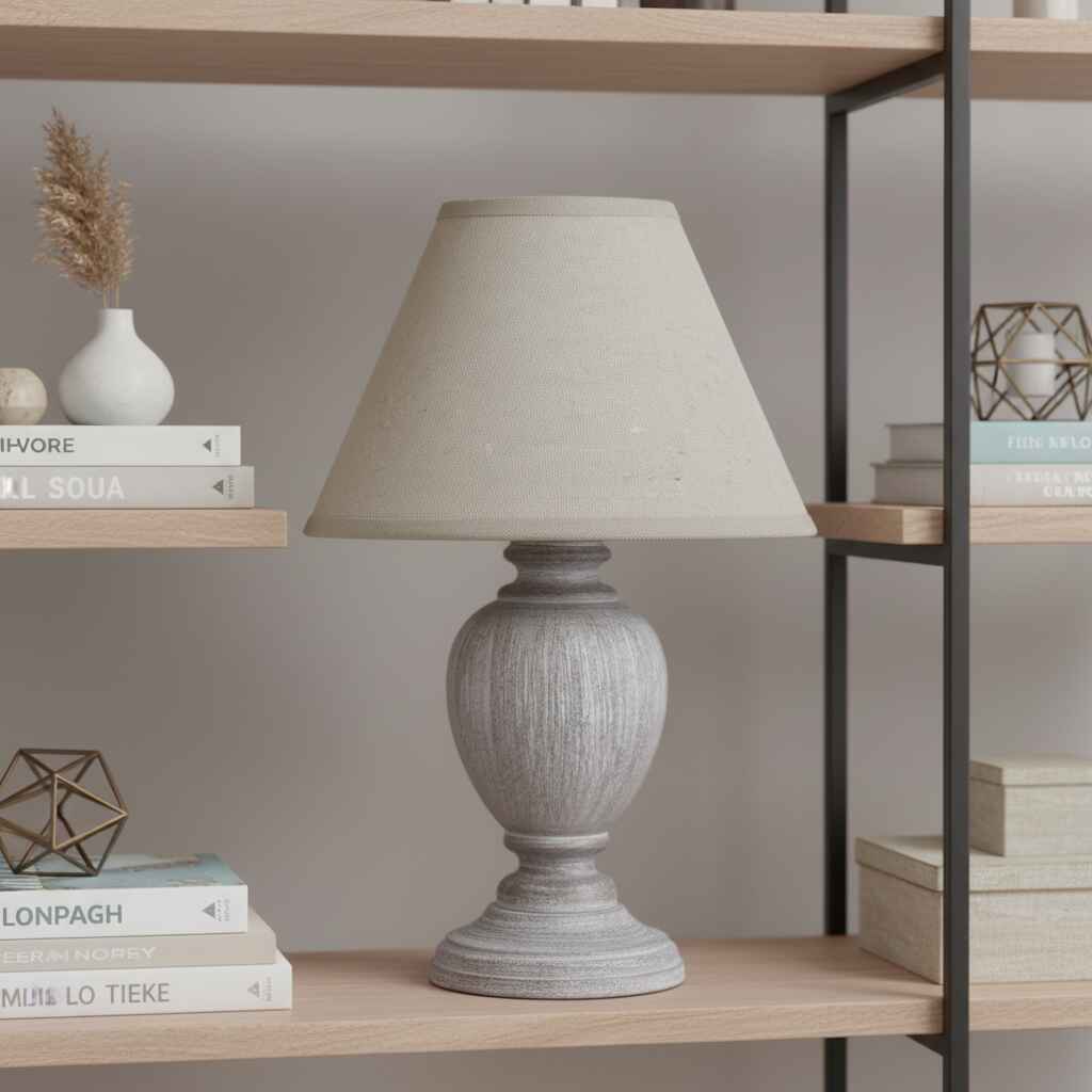 Petite Urn Table Lamp With Linen Shade 25cm | Annie Mo's