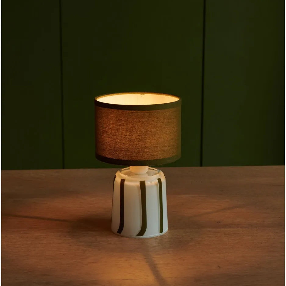 Pixie Rechargeable LED Lamp 20cm - Green Stripe | Annie Mo's