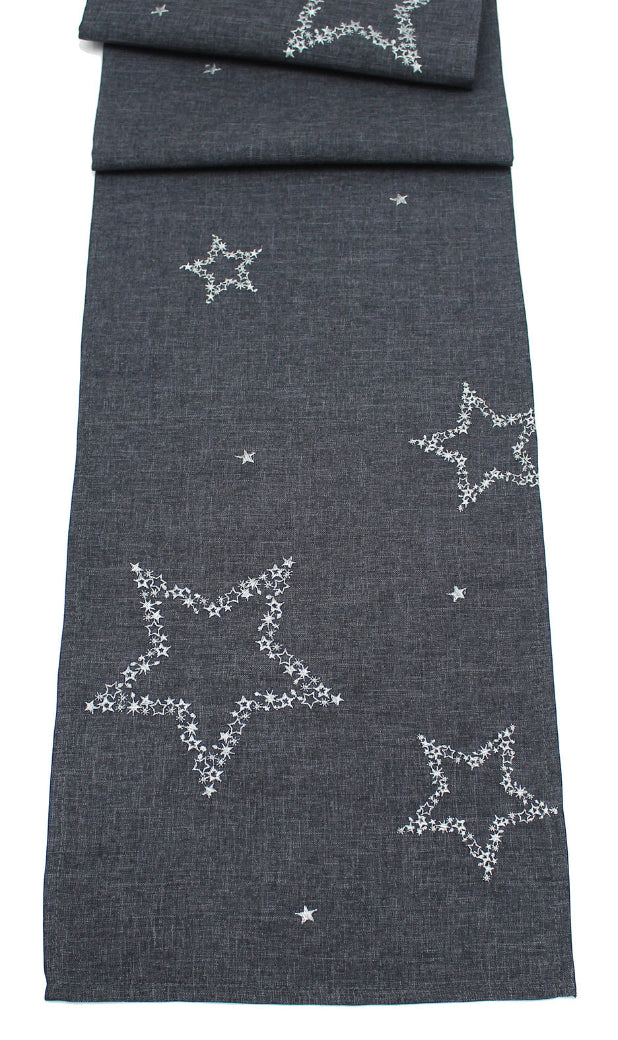 Polaris Pewter Christmas Table Runner 175cm