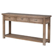 Poplar Wood Three Drawer Console Table with Shelf 164cm | Annie Mo's