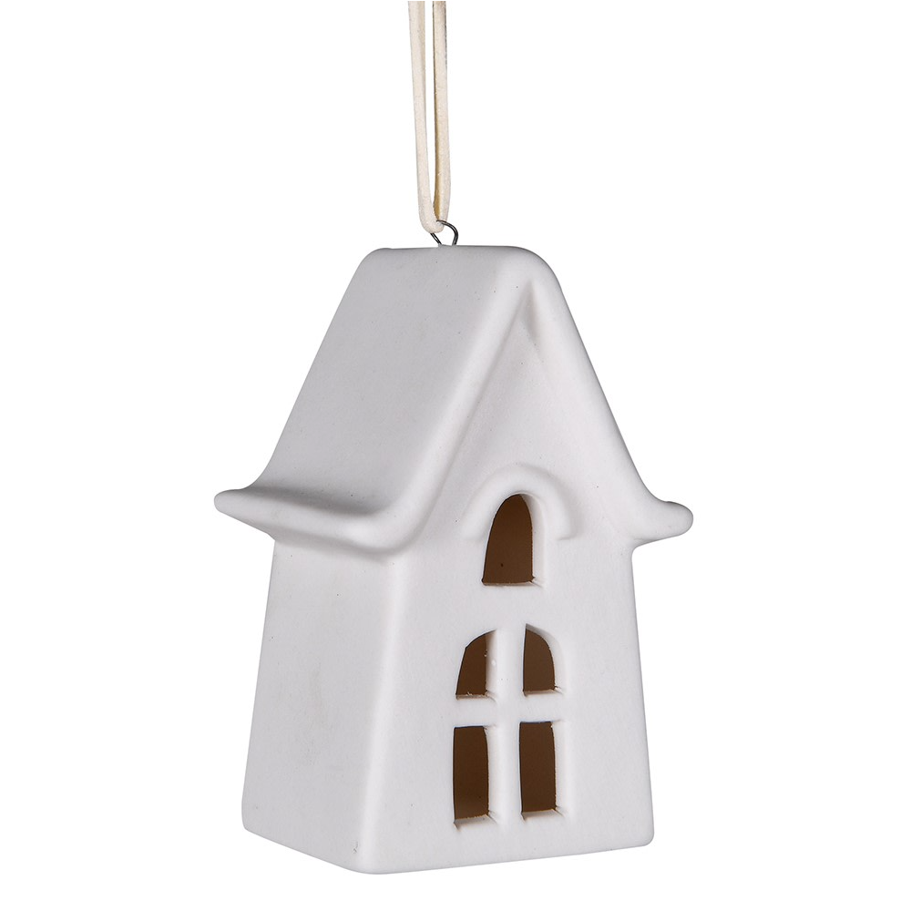 Porcelain Cottage Bauble 9cm. | Annie Mo's